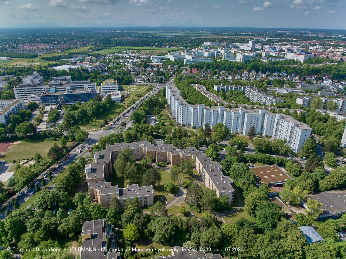 07.06.2023 - Annette-Kolb-Anger, Perlach Stift und Aufstockung in der Kafkastraße in Neuperlach